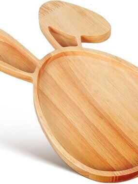 Wooden Bunny Serving Tray Easter Charcuterie Board Rustic Decor